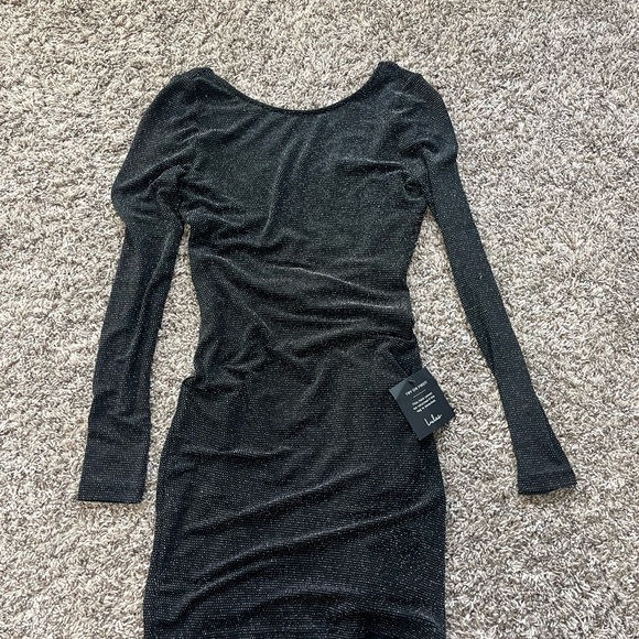 Lulus Dresses & Skirts - Lulu's Shimmering Black Long Sleeve Dress